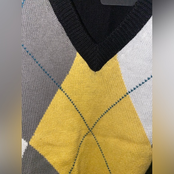 NWT RARE Fred Perry Amy Winehouse Black Yellow Argyle Jumper Dress US 10 UK 14 - Picture 14 of 16